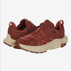 WORE ONCE INSIDE THE HOUSE!  HOKA One One running shoes, rust and tan color